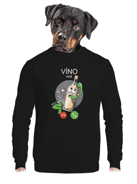 Biele víno volá unisex mikina bez kapucne Black