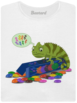 Zmätený chameleón dámske tričko prémium White