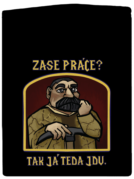 Zase práce? pánska mikina na zips Black