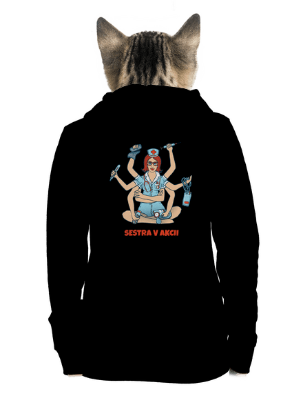 Sestra v akcii dámska mikina na zips Black