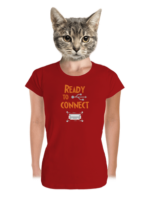 USB pripojenie dámske tričko prémium Red Mal