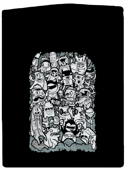 Doodle dámska mikina na zips Black