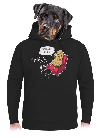 Alergény u psychológa unisex mikina premium Dark Black