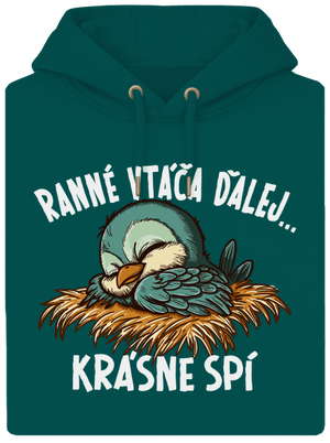 Ranné vtáča spí unisex mikina premium Emerald Green