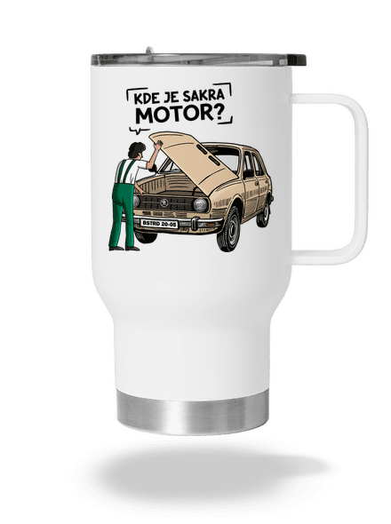 Kde je motor? termohrnček White