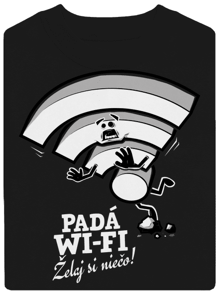 Padá wi-fi unisex mikina bez kapucne Black