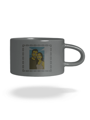 Simpsonovi z vlastnej fotky hrnček makronka Grey Macaron