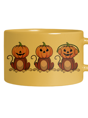 Halloween opičky hrnček makronka Yellow Macaron