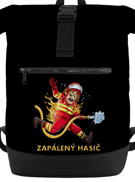 Zapálený hasič a hasička batoh Black
