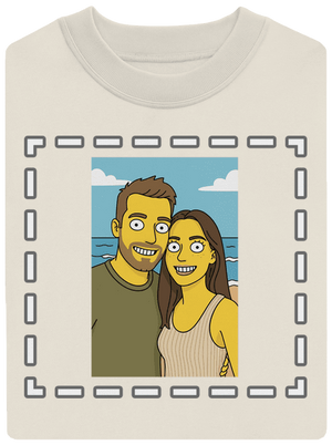 Simpsonovi z vlastnej fotky unisex mikina bez kapucne Off White