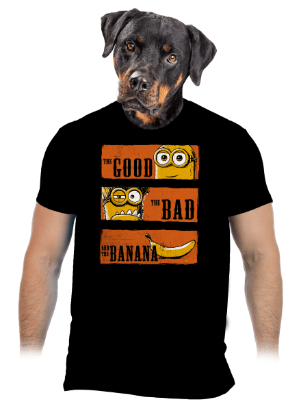 Hodný zlý a banán pánske tričko Black