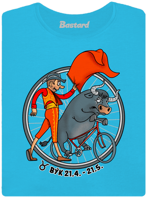 Cyklistický horoskop: Býk dámske tričko s lemom Blue Atol