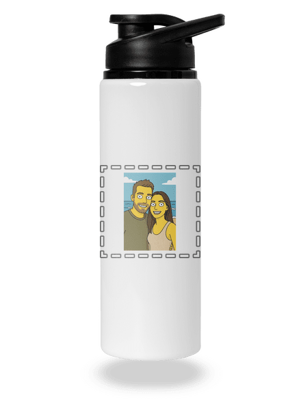 Simpsonovi z vlastnej fotky flaša na vodu White