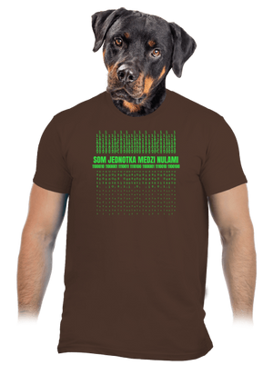 Jednotka medzi nulami pánske tričko Brown