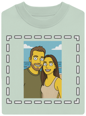Simpsonovi z vlastnej fotky unisex mikina bez kapucne Blush Mint
