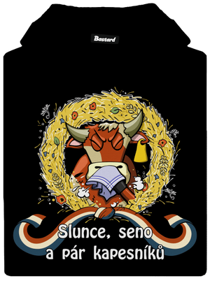 Slunce, seno a pár kapesníků pánska mikina klokanka Black
