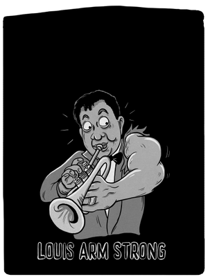 Louis Armstrong pánska mikina na zips Black