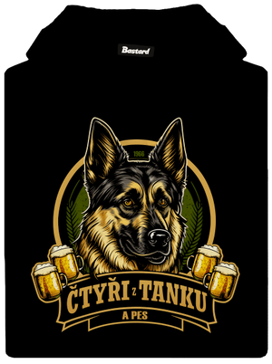 Čtyři z tanku a pes dámska mikina klokanka Black