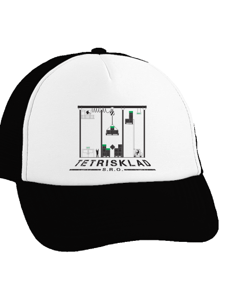 Tetrisklad šiltovka truckerka Black cap