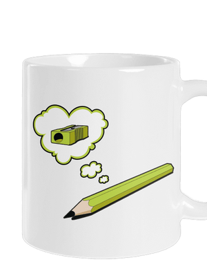 Ceruzka a Strúhatko klasický hrnček White