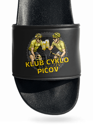 Klub cyklo pičov šľapky Black