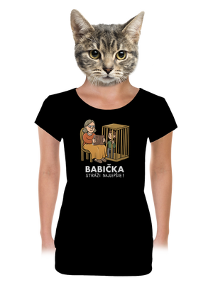 Babička stráži najlepšie dámske tričko s lemom Black