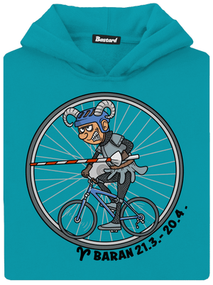 Cyklistický horoskop: Baran detská mikina klokanka Hawaiian Blue