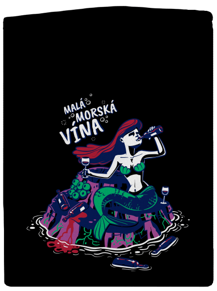 Malá mořská vína pánska mikina na zips Black
