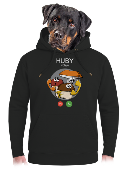 Huby volajú unisex mikina premium Dark Black