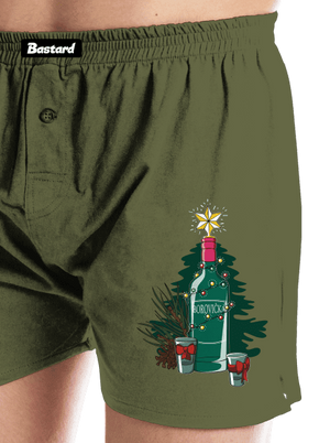 Vianočná borovička pánske trenky Khaki