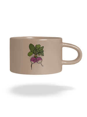 Reďkovky vo zväzku hrnček makronka Brown Macaron