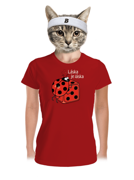Láska je láska dámske športové tričko Red Mal