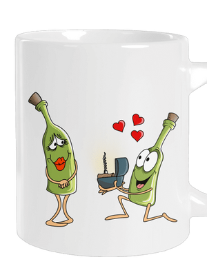 Láska k vínu veľký hrnček White