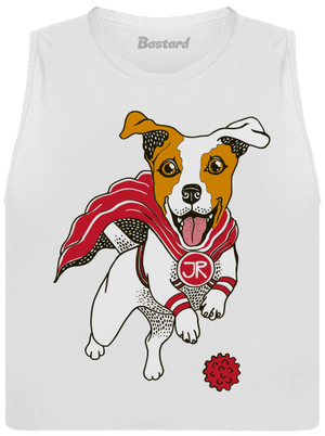 Jack Russell dámske tielko voľné White