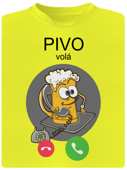 Pívo volá pánske športové tričko Neon Yellow