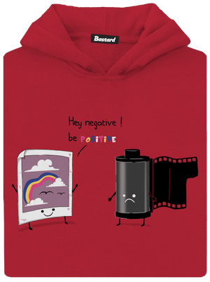 Be positive detská mikina klokanka Fire Red