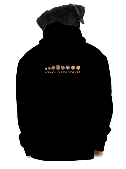 Vývoj nezastavíš pánska mikina na zips Black