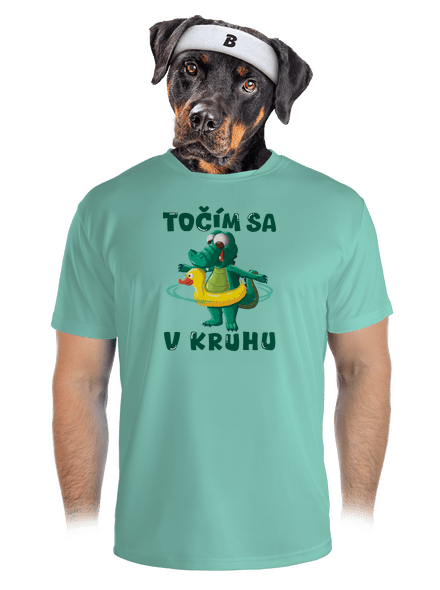Točím sa v kruhu pánske športové tričko Mint Mal