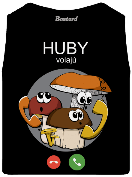 Huby volajú pánske tielko Black