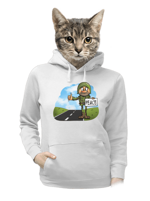 Peace dámska mikina klokanka White