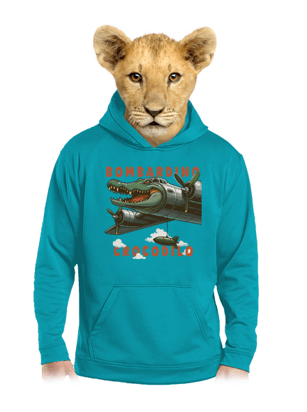 Bombardino Crocodilo – Italian Brainrot detská mikina klokanka Hawaiian Blue