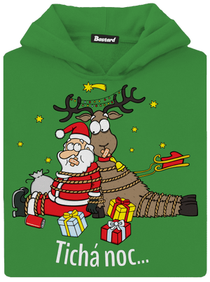 Tichá noc detská mikina klokanka Kelly Green AWD