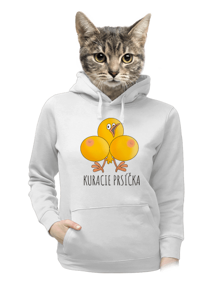 Kuracie prsíčka dámska mikina klokanka White