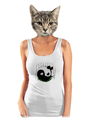 Dve spiace pandy dámske tielko klasické White