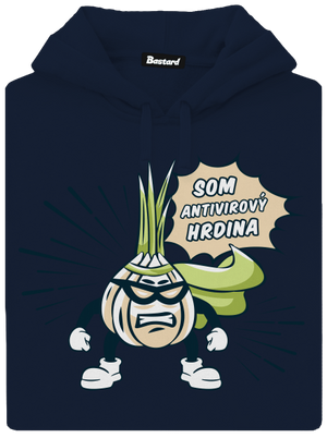 Antivirový hrdina pánska mikina klokanka Navy