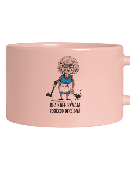 Neklidná bez kafe hrnček makronka Pink Macaron