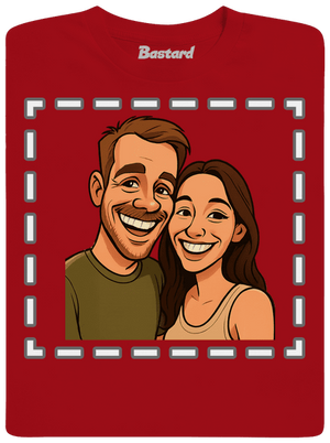 Karikatúra z vlastnej fotky detské tričko Red