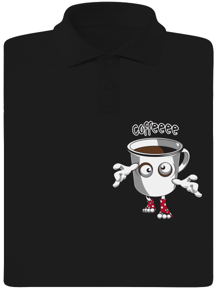 Zombie kafe pánska polokošeľa Black