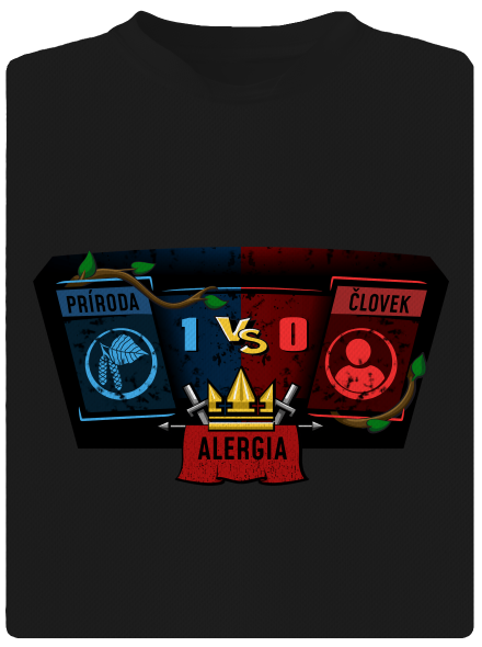 Príroda vs. človek pánske športové tričko Black