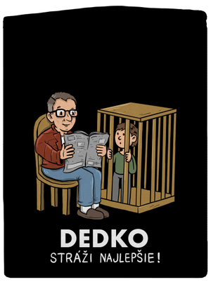 Dedko stráži najlepšie pánska mikina na zips Black